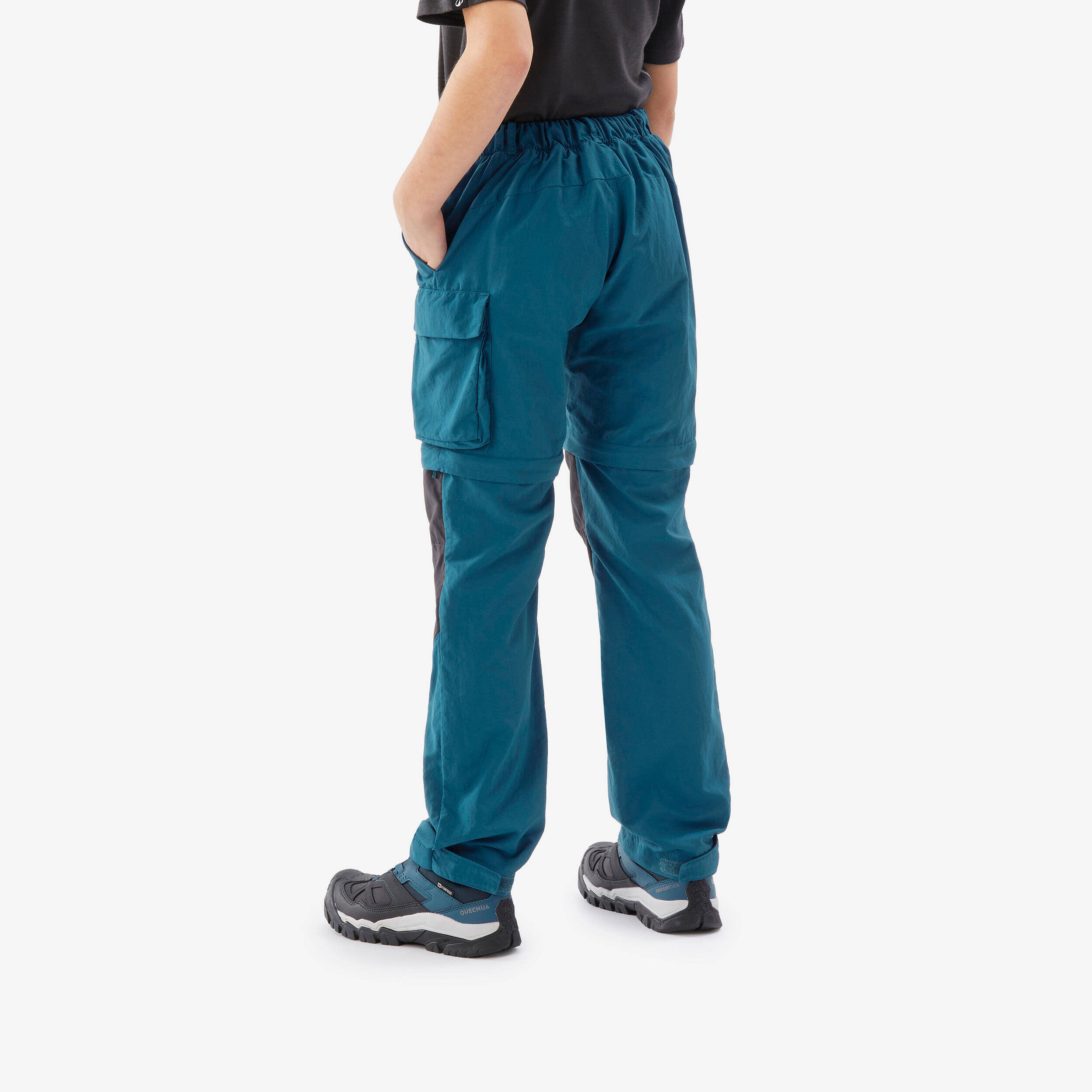 Kids' Modular Hiking Trousers MH500 7-15 Years - Blue -  3