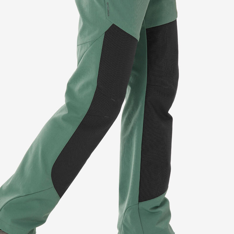 Pantalon Softshell Drumeție la munte MH900 Verde Copii 7-15 ani