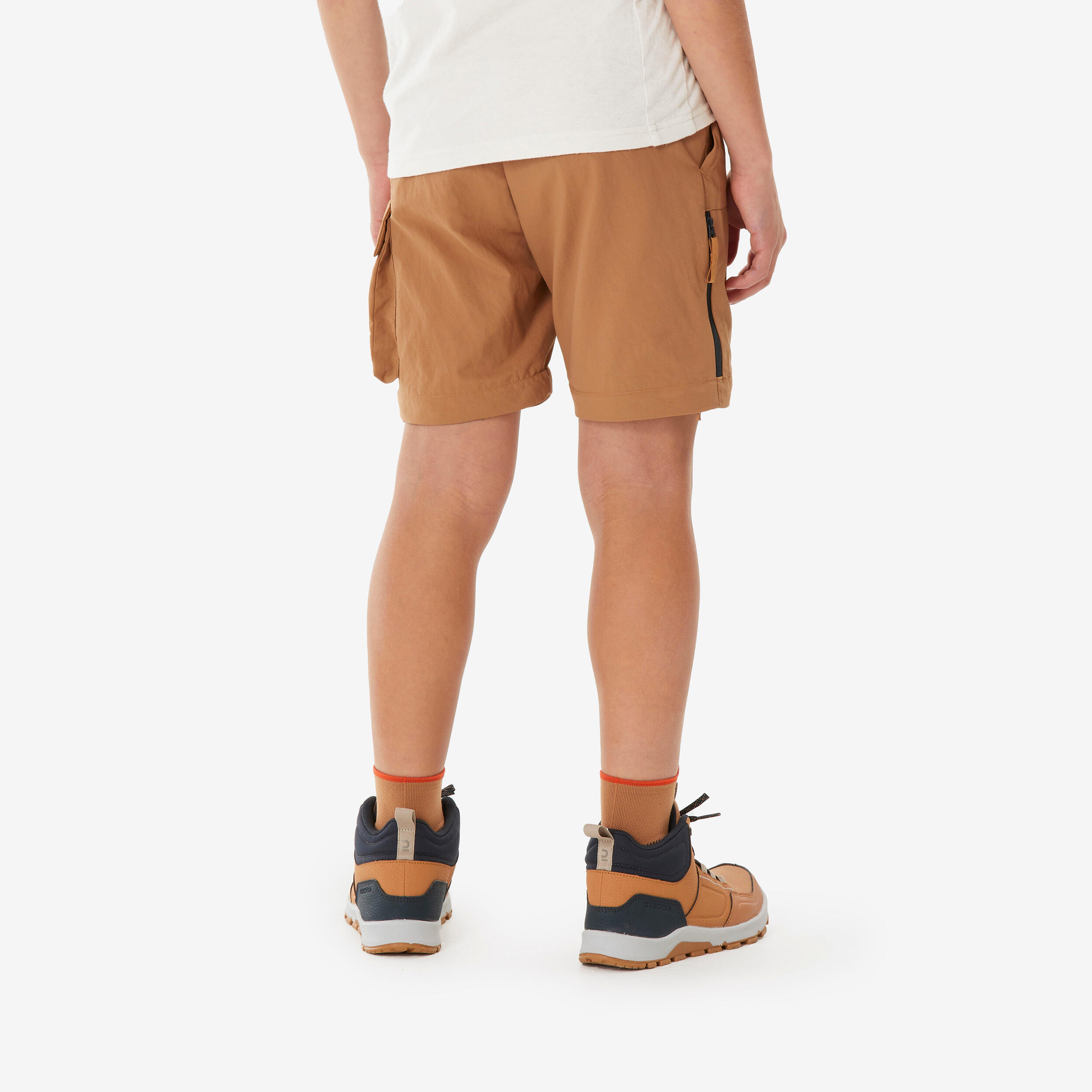 Kids' Modular Hiking Trousers MH500 7-15 Years - Brown