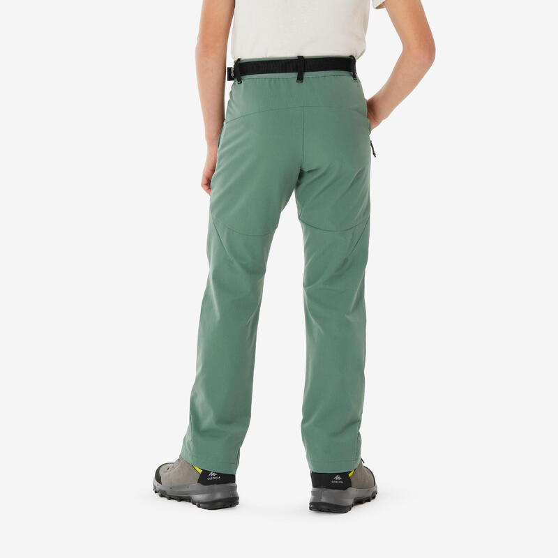 Pantalon Softshell Drumeție la munte MH900 Verde Copii 7-15 ani