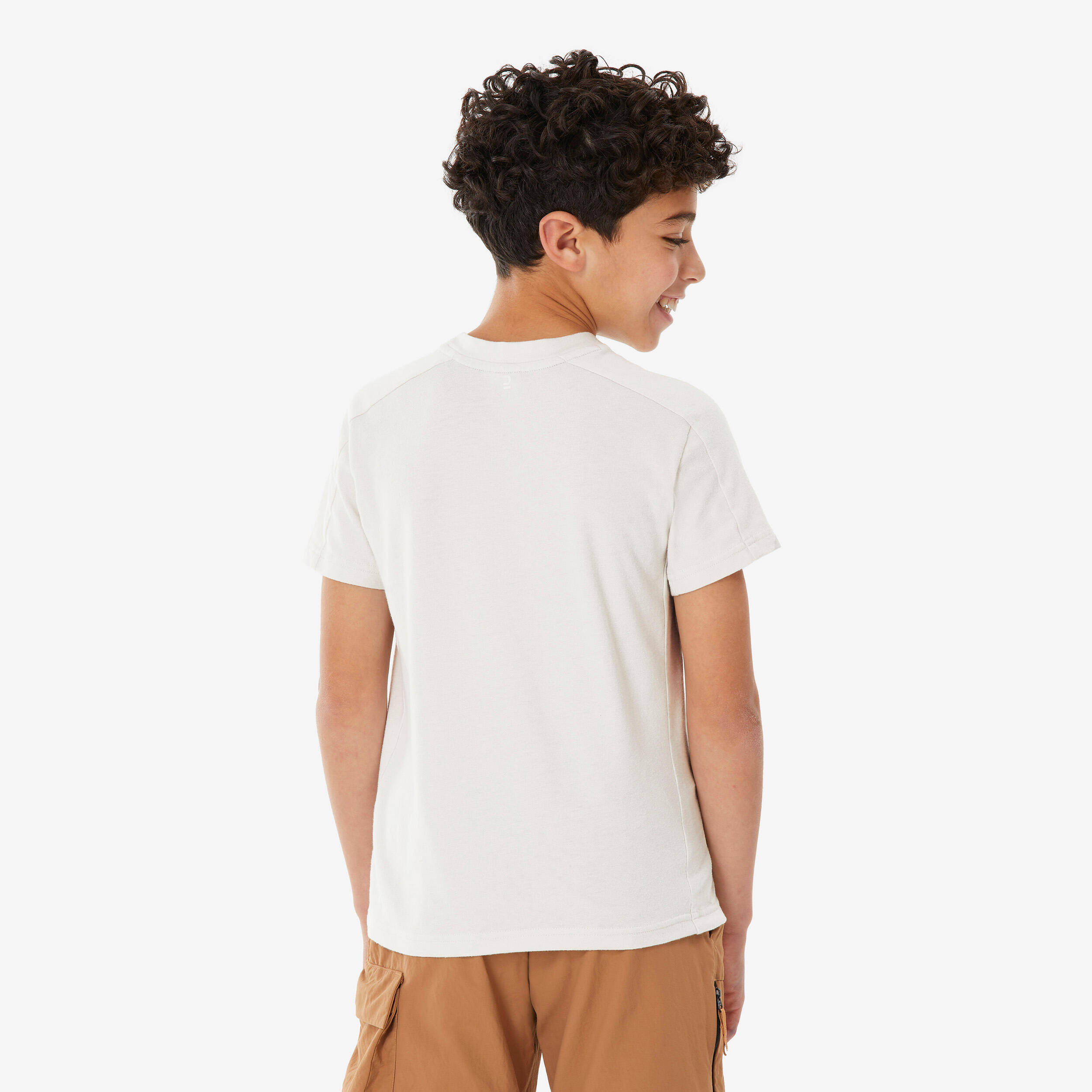 Kids’ hiking T-shirt, NH100 7-15 years - Twin Beige -  4