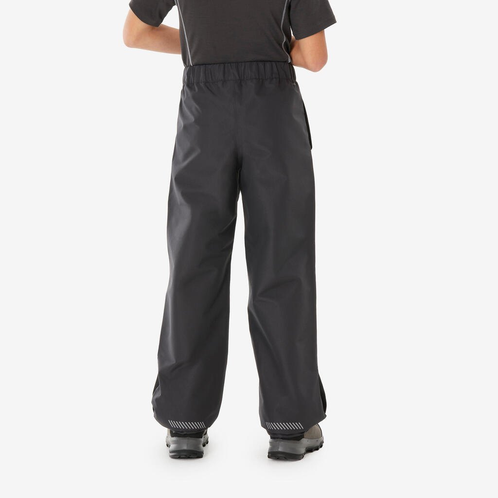 Überziehhose Regenhose MH500 Kinder wasserdicht Wandern schwarz 