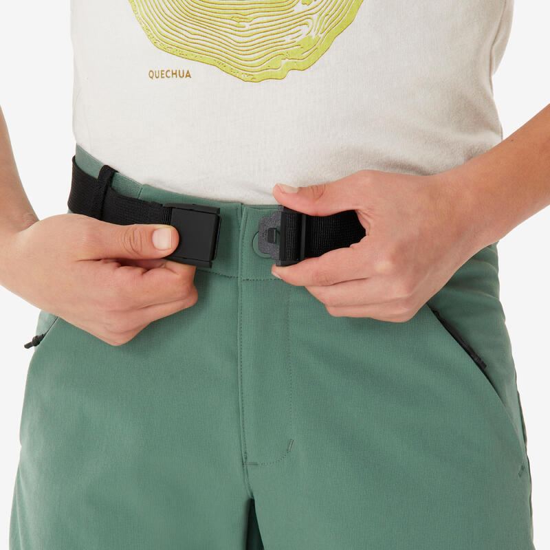 Pantalon Softshell Drumeție la munte MH900 Verde Copii 7-15 ani
