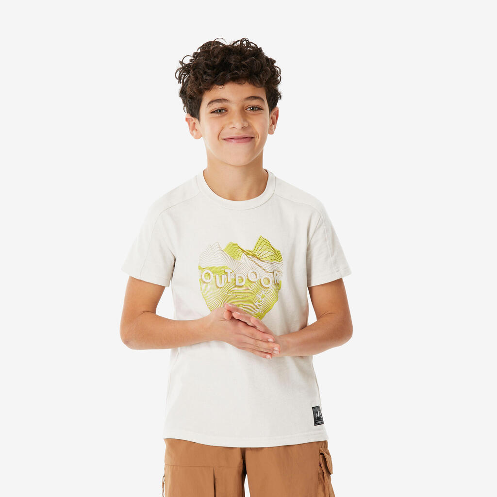 T-shirt de randonnée enfant 7-15 ans, NH100 beige