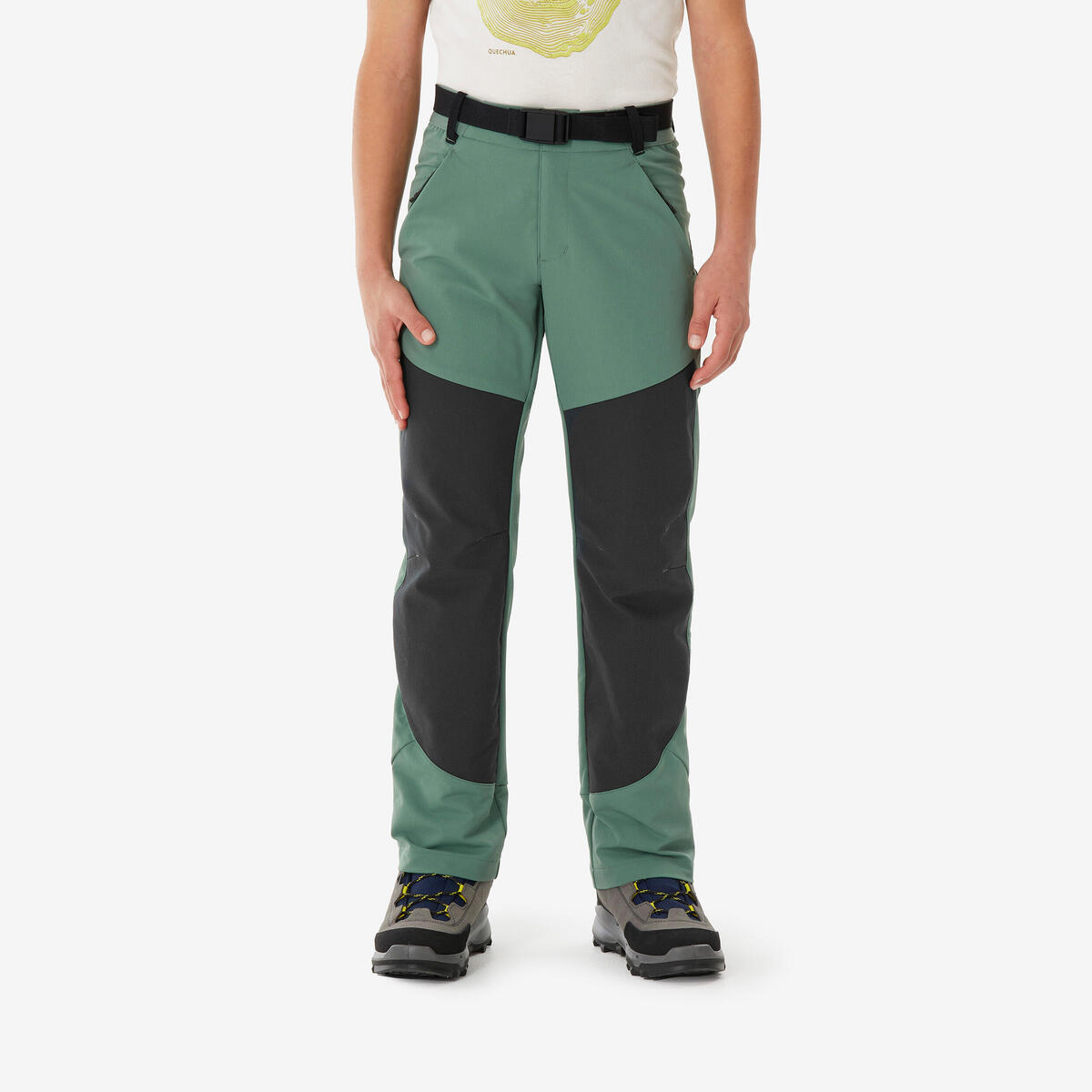 Pantalon de randonnée softshell enfant 7-15 ans, MH900 vert