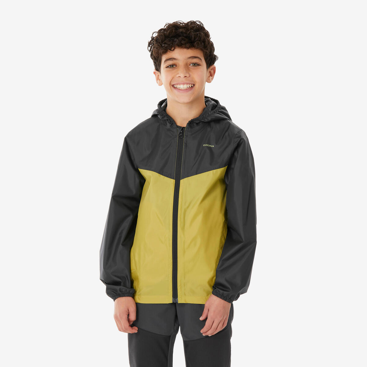 Veste imperméable de randonnée zip enfant 7-15 ans, MH100