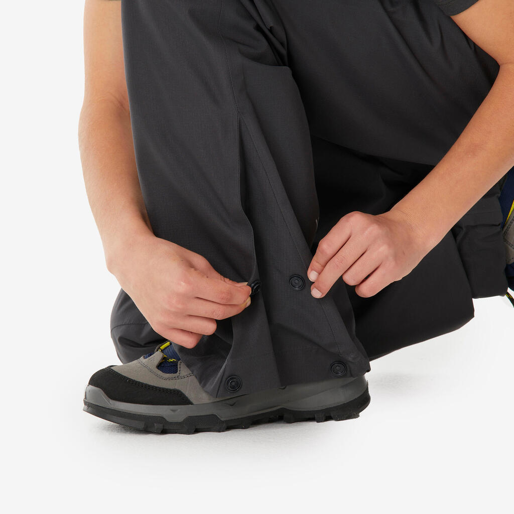 Überziehhose Regenhose MH500 Kinder wasserdicht Wandern schwarz 
