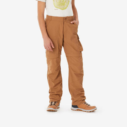 Pantalon modulable de randonnée enfant 7-15 ans, MH500 marron