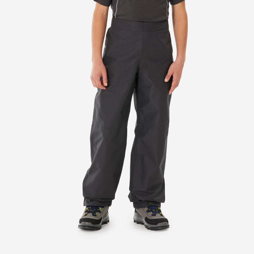 Überziehhose Regenhose MH500 Kinder wasserdicht Wandern schwarz 