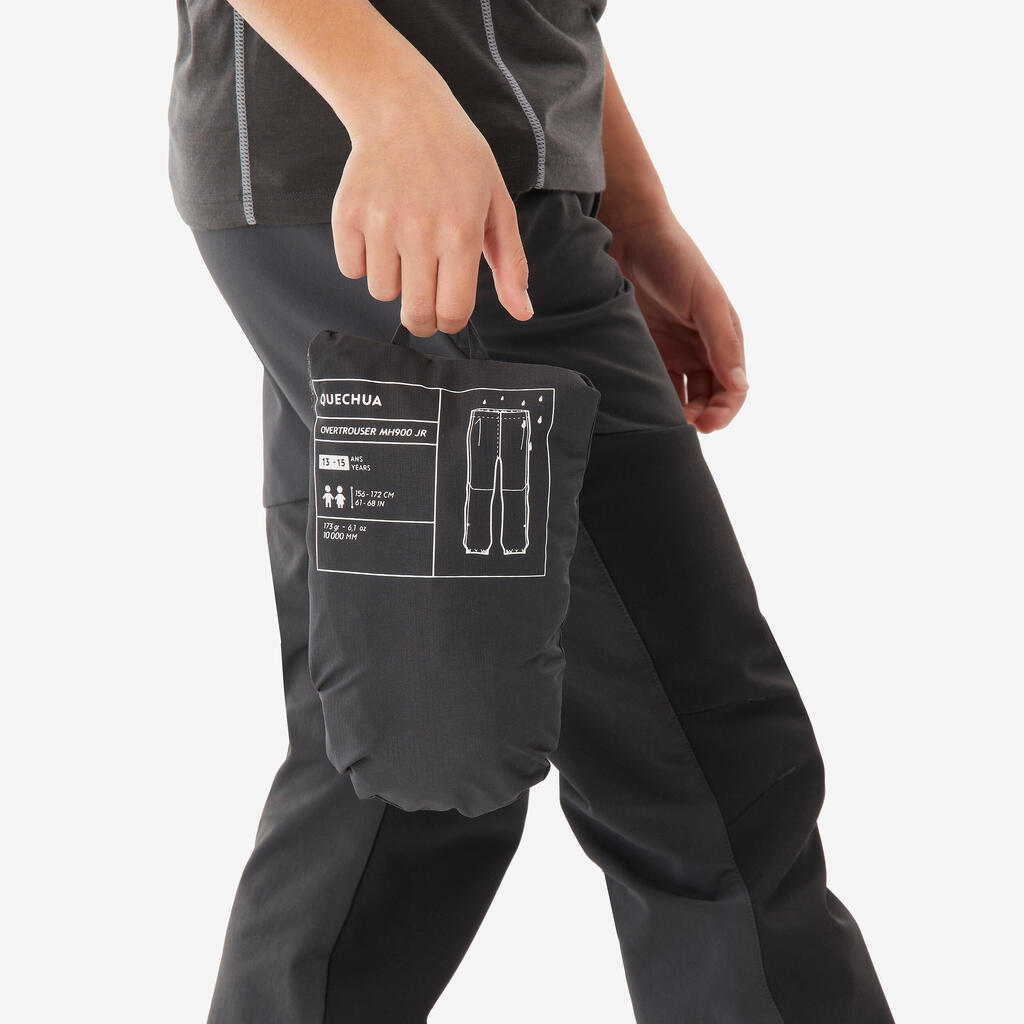 Überziehhose Regenhose MH500 Kinder wasserdicht Wandern schwarz 