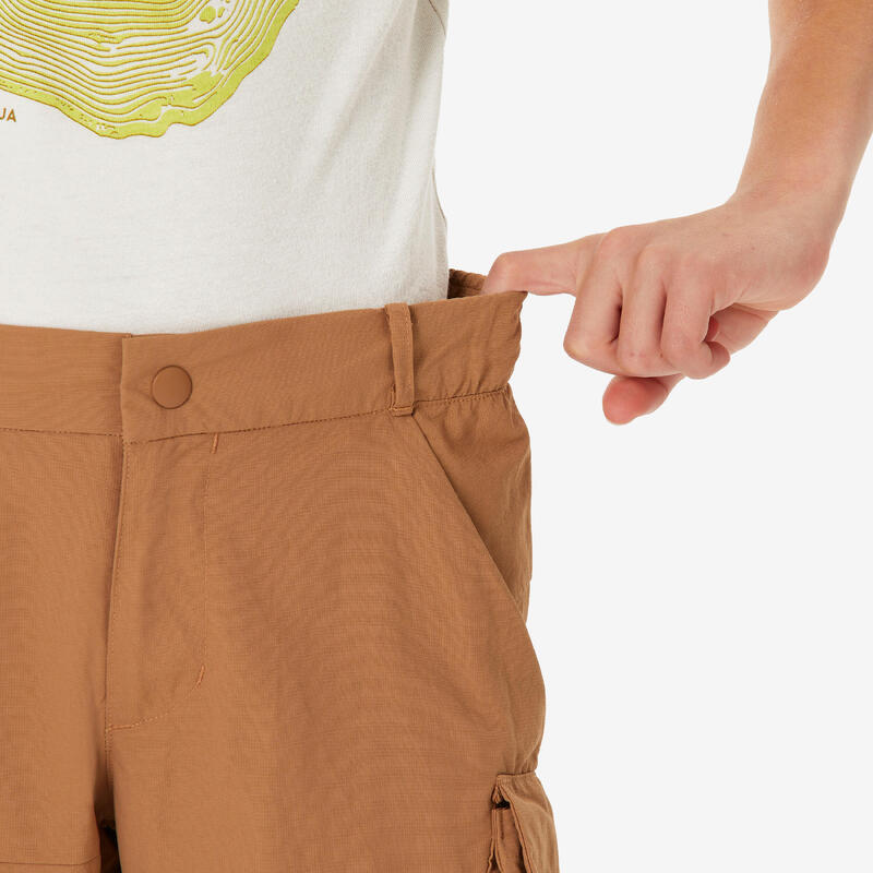 Pantalon Modulabil Drumeție MH500 Maro Copii 7-15 ani