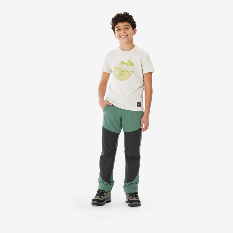 Pantalon Softshell Drumeție la munte MH900 Verde Copii 7-15 ani