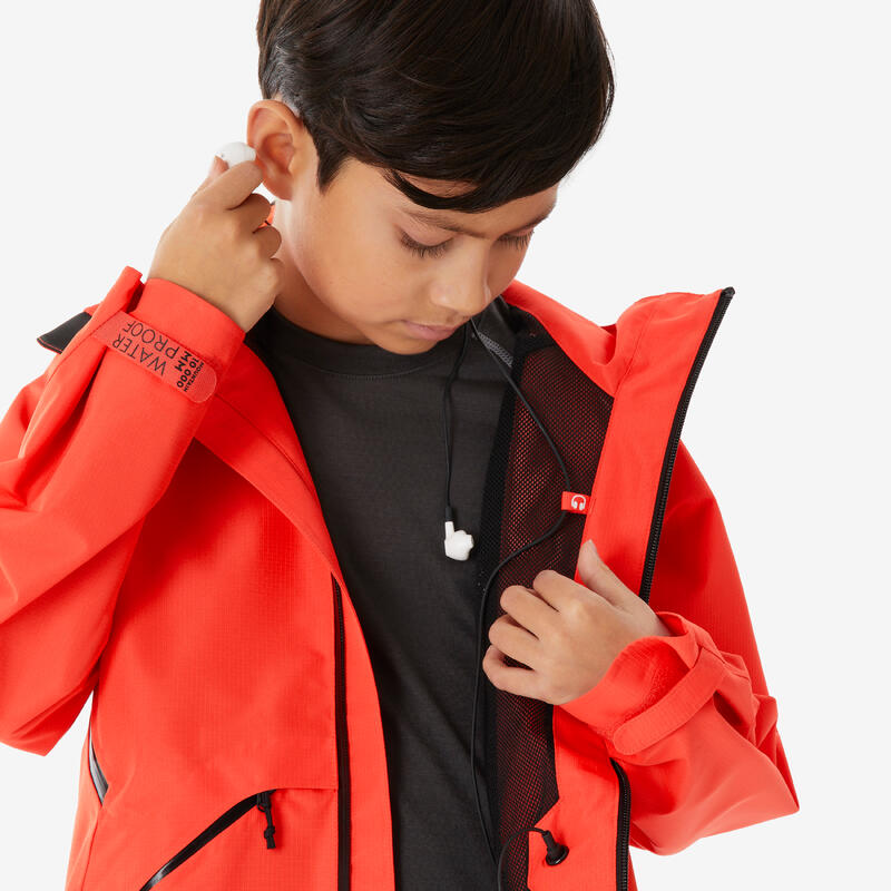Veste de randonnée montagne imperméable légère enfant 7-15 ans, MH900 orange