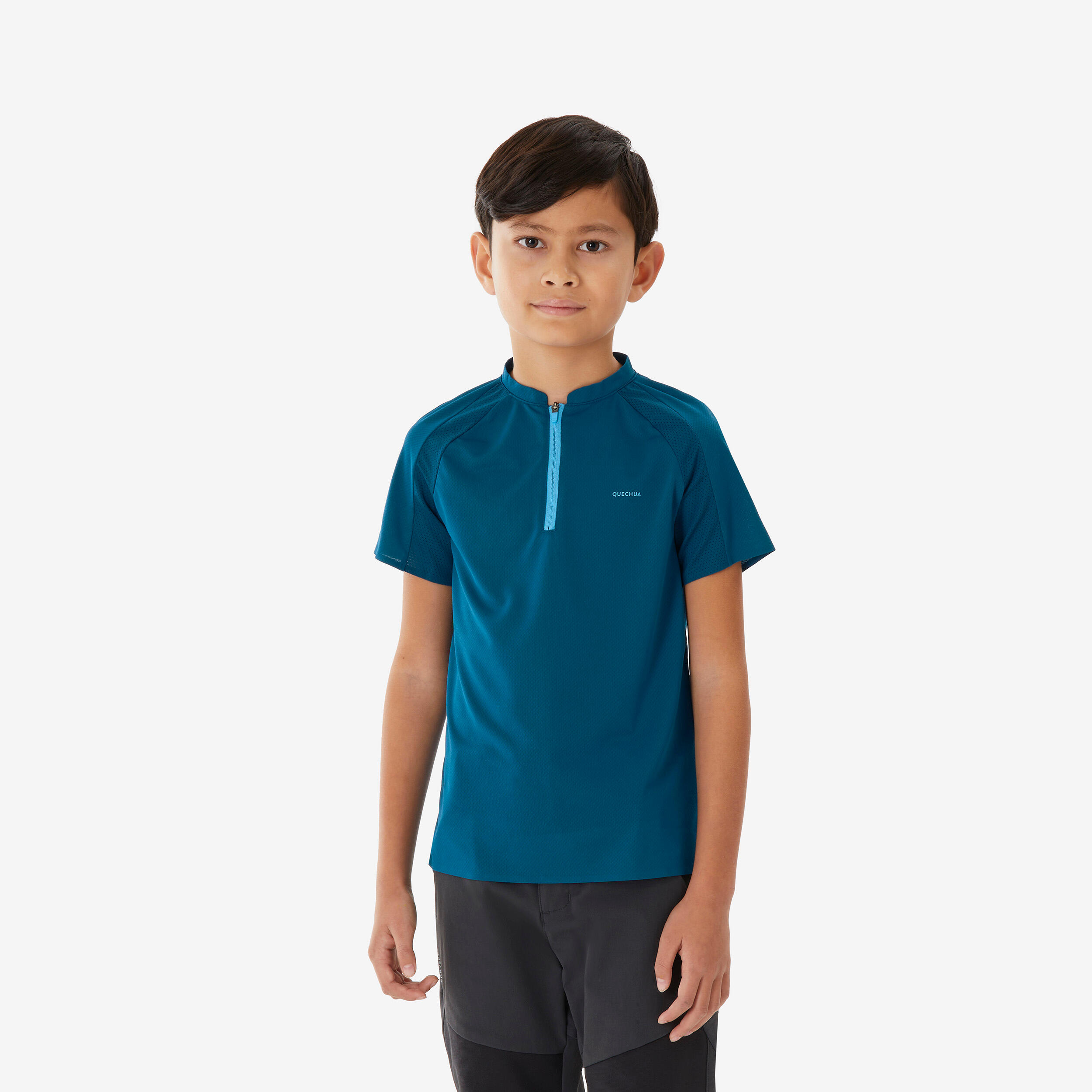 Kids’ Quick-Dry Hiking T-shirt - MH 900 Blue Ages 7-15 - QUECHUA