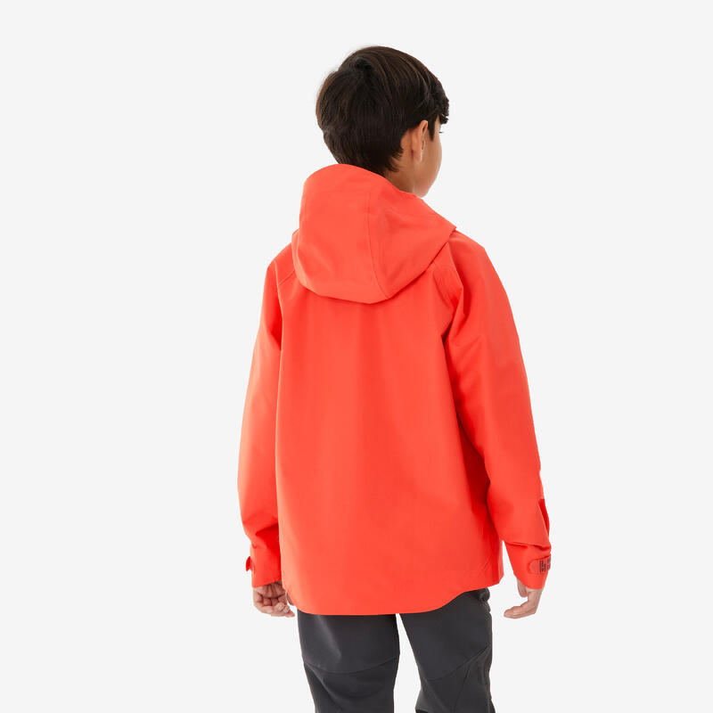 Veste de randonnée montagne imperméable légère enfant 7-15 ans, MH900 orange