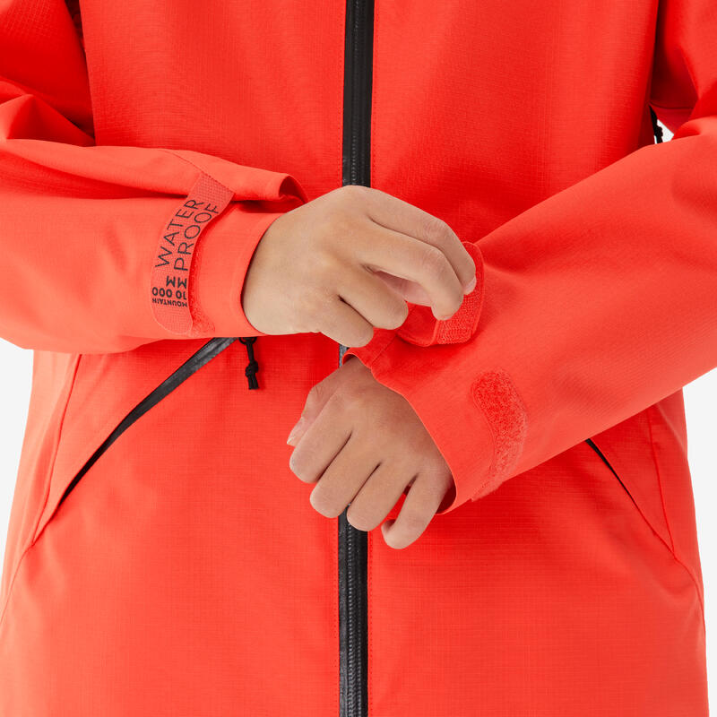 Veste de randonnée montagne imperméable légère enfant 7-15 ans, MH900 orange