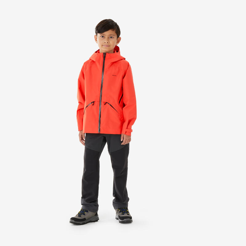 Veste de randonnée montagne imperméable légère enfant 7-15 ans, MH900 orange