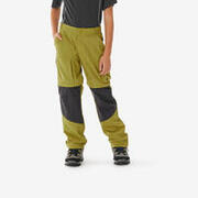 Pantalon Modulabil Drumeție MH500 Kaki-Galben Copii 7-15 ani