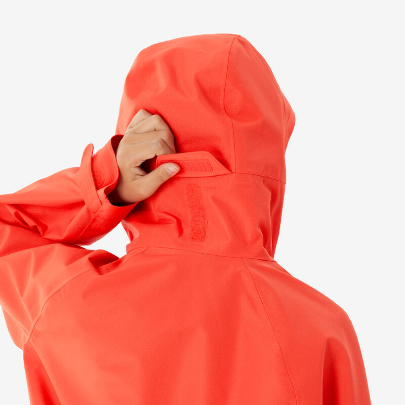 Veste de randonnée montagne imperméable légère enfant 7-15 ans, MH900 orange