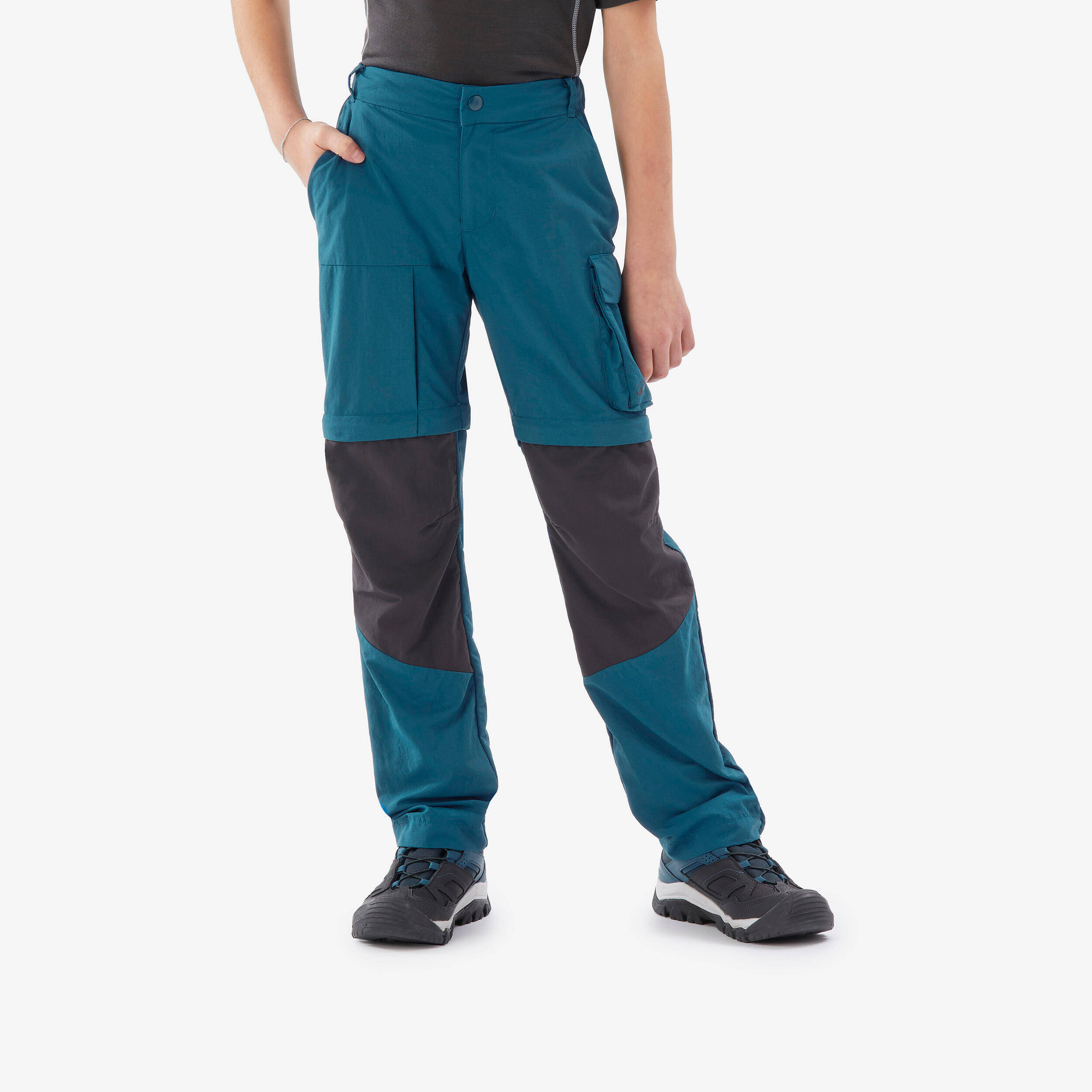 Kids' Modular Hiking Trousers MH500 7-15 Years - Blue -  1