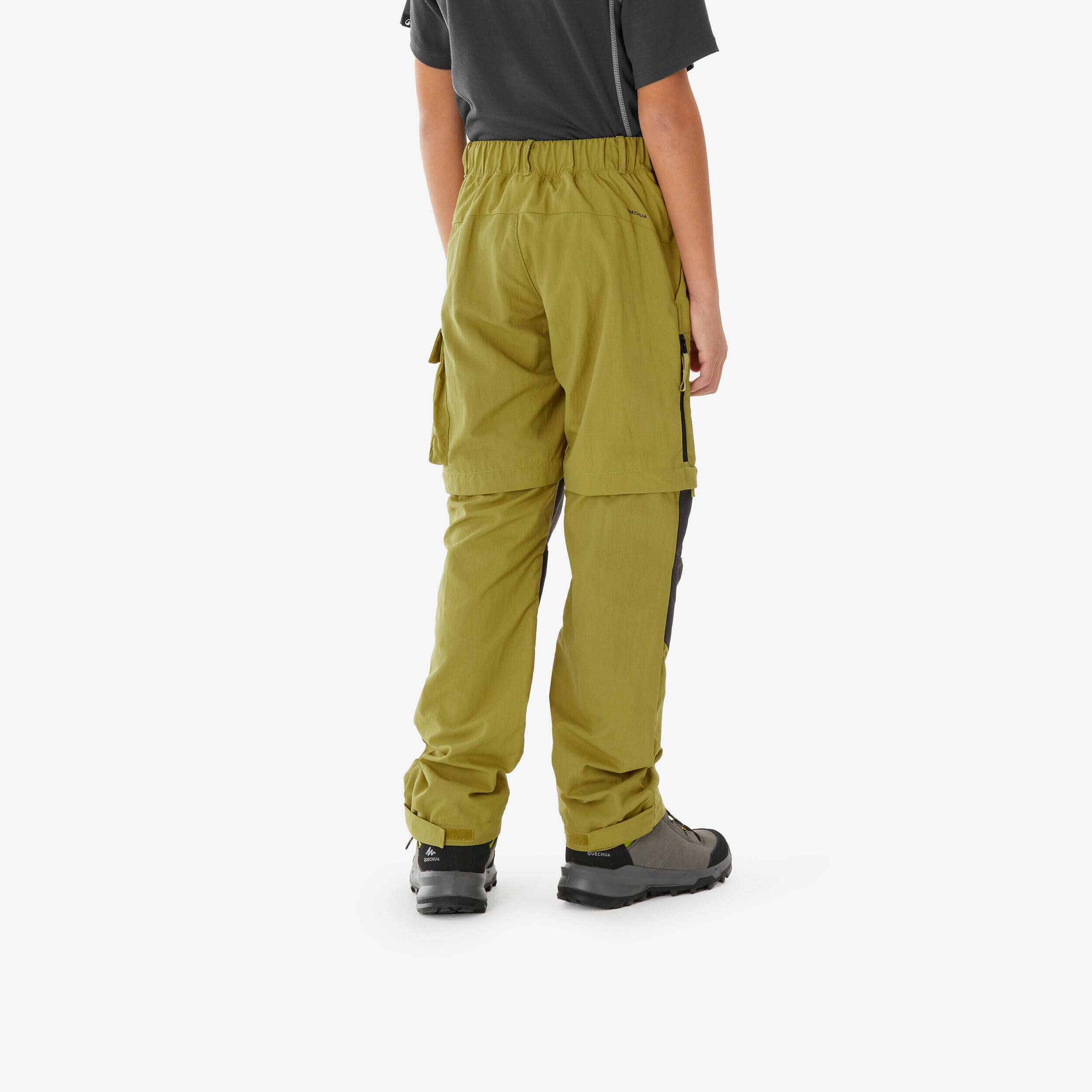 Kids’ convertible hiking trousers, 7-15 years, MH500 - Khaki Yellow -  4