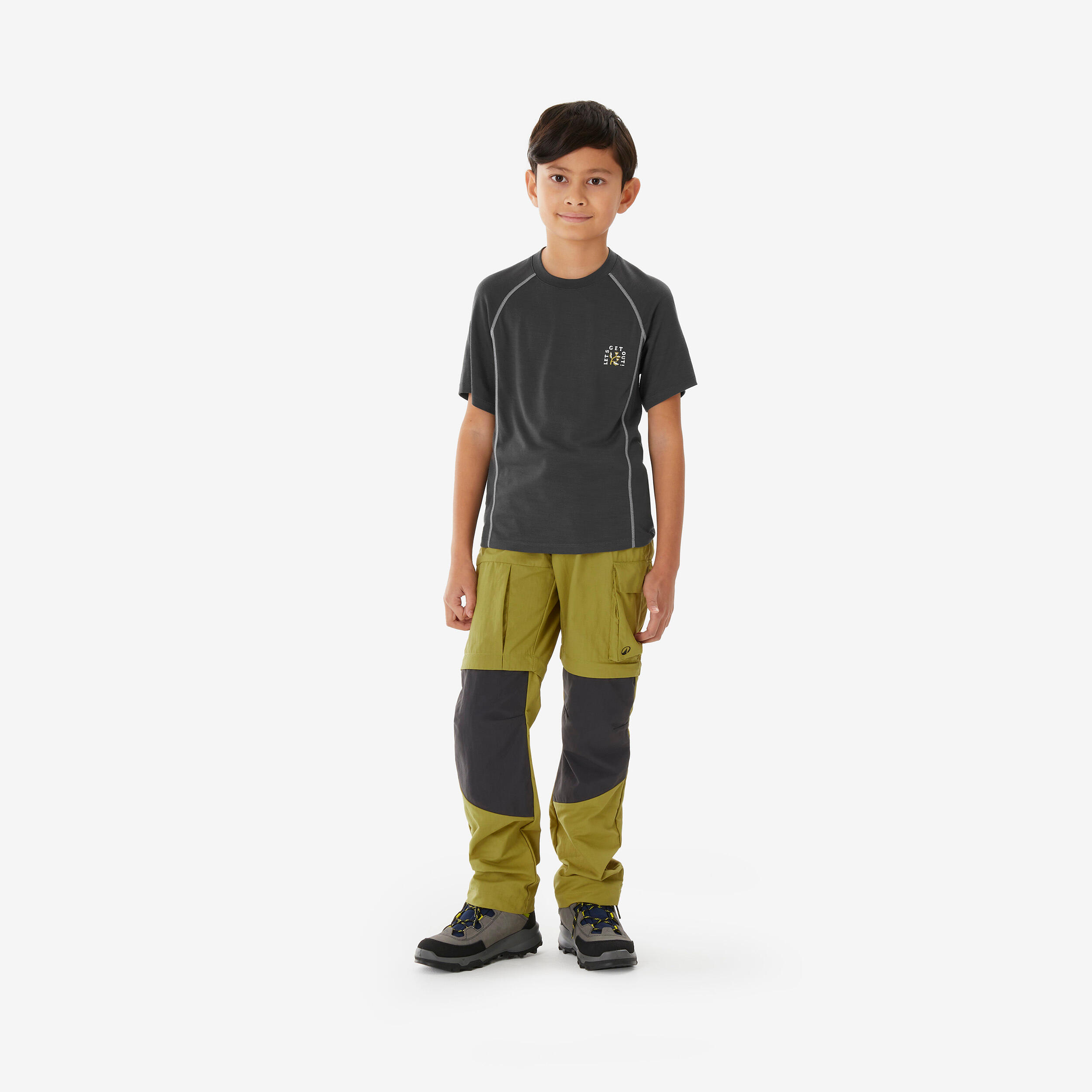T-shirt in lana trekking bambina MH900 WOOL lilla 18/21
