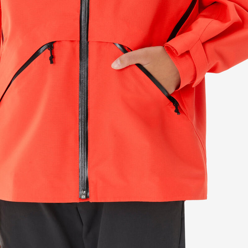 Veste de randonnée montagne imperméable légère enfant 7-15 ans, MH900 orange
