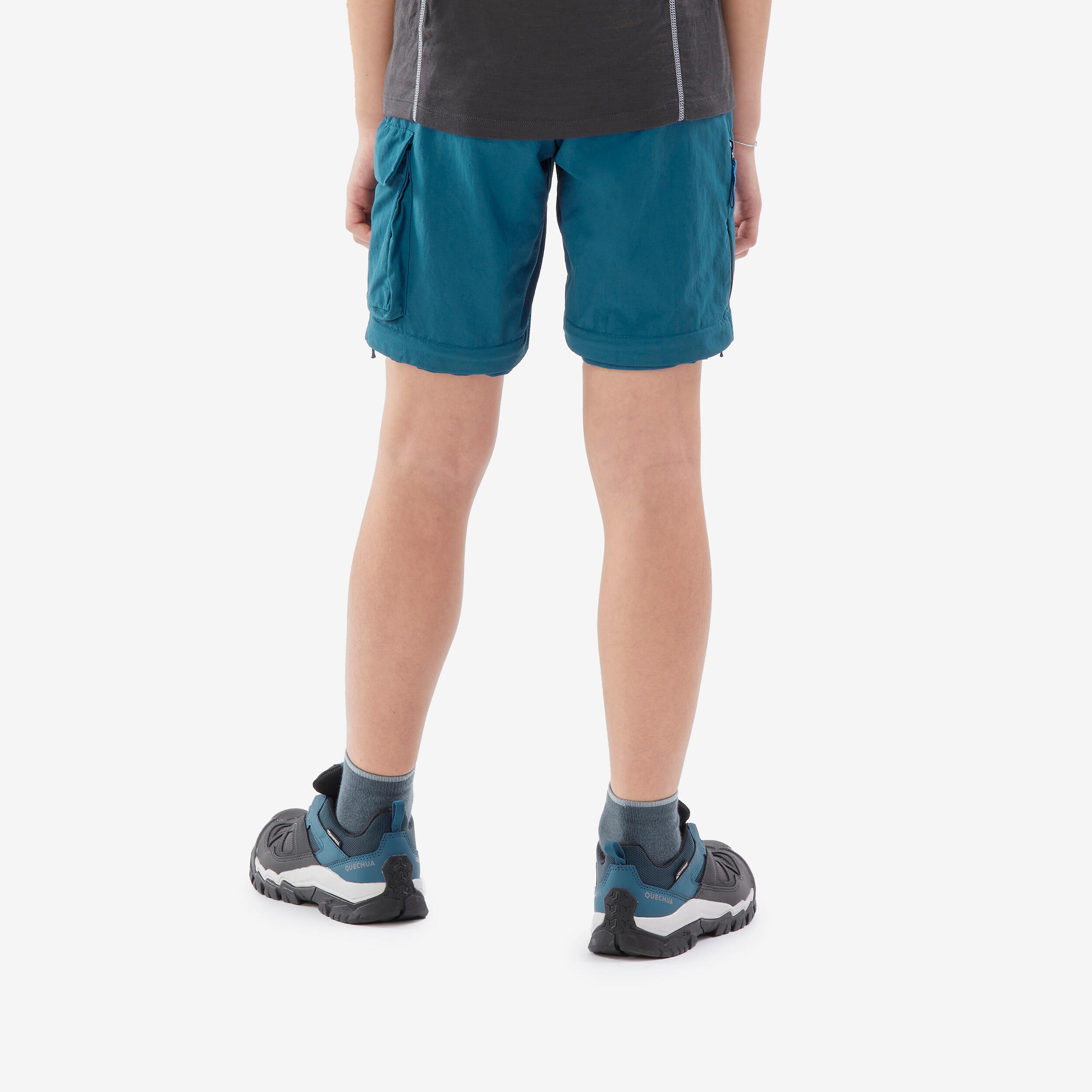 Kids' Modular Hiking Trousers MH500 7-15 Years - Blue