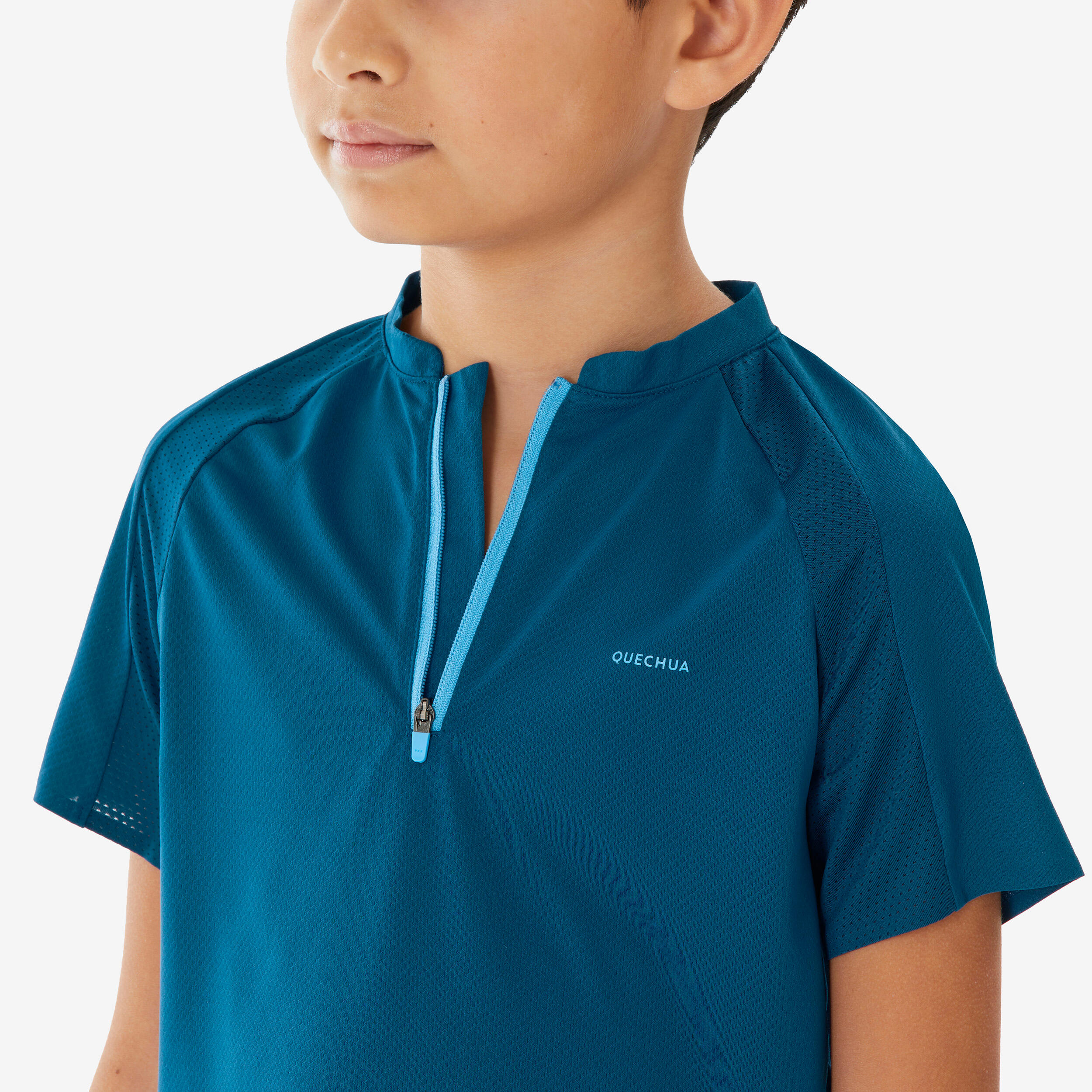 Kids’ Quick-Dry Hiking T-shirt - MH 900 Blue Ages 7-15 - QUECHUA