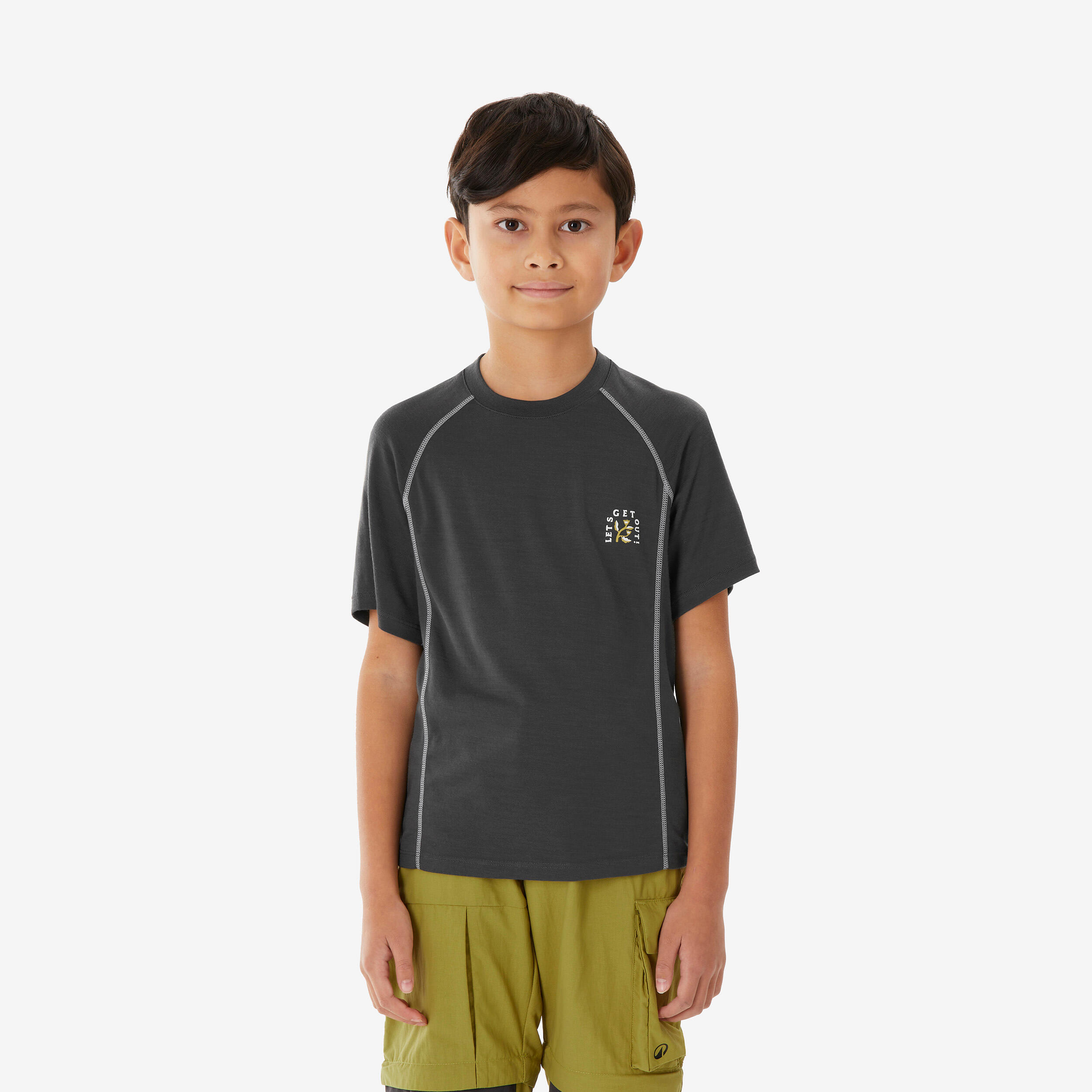 T-shirt in lana trekking bambina MH900 WOOL lilla 17/21