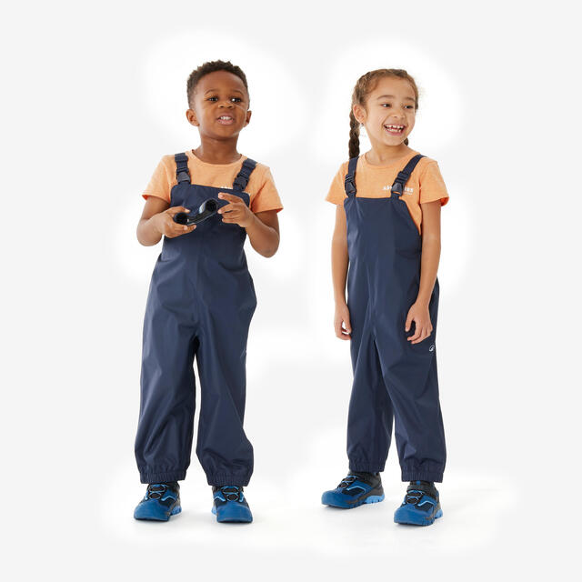 Kids' Hiking Waterproof Salopettes 2-6 Years NH100 - Navy Blue