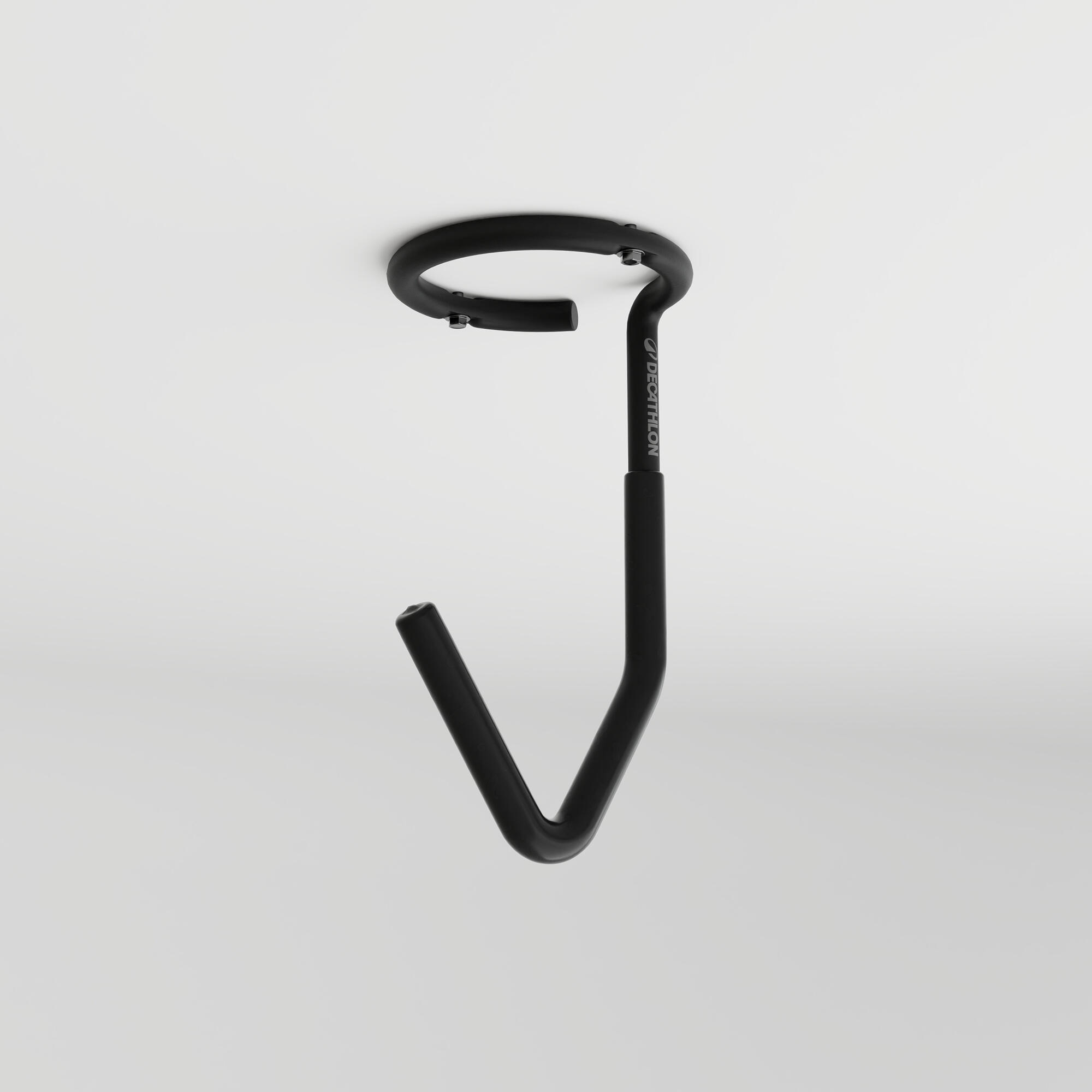 Black wall and ceiling bike rack