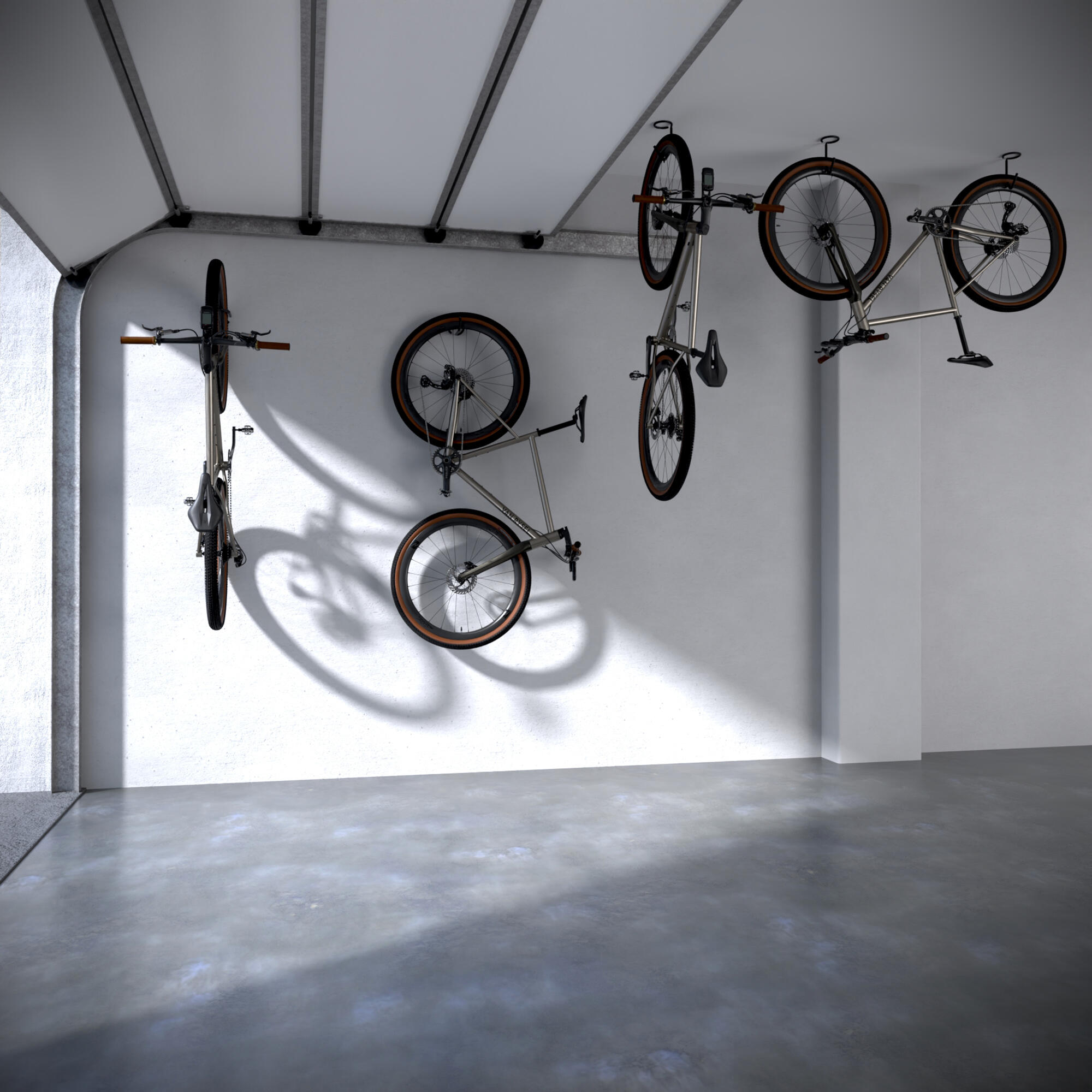 Wall and ceiling bike rack - black