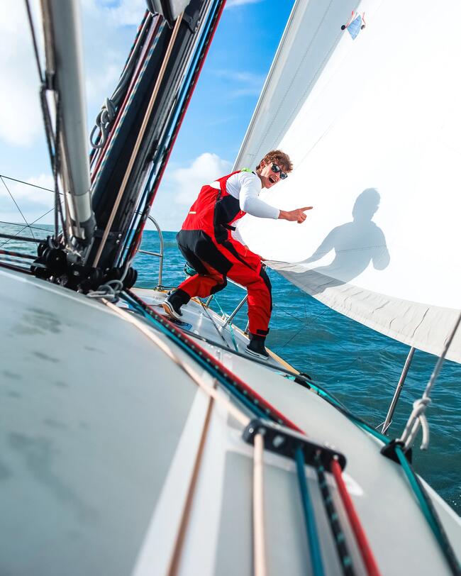 Salopette ouverte rouge offshore