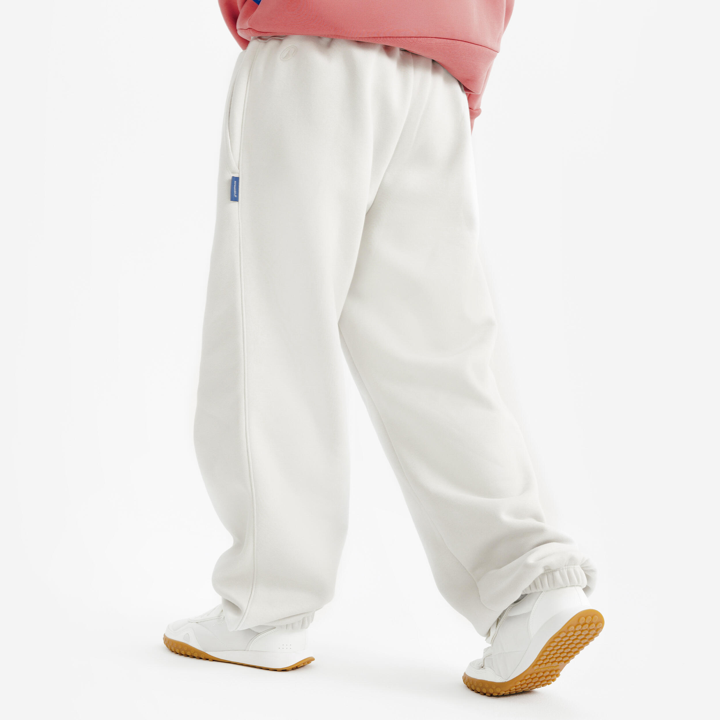 Pantaloni tuta donna ELEMENTALS flare felpati beige 4/6