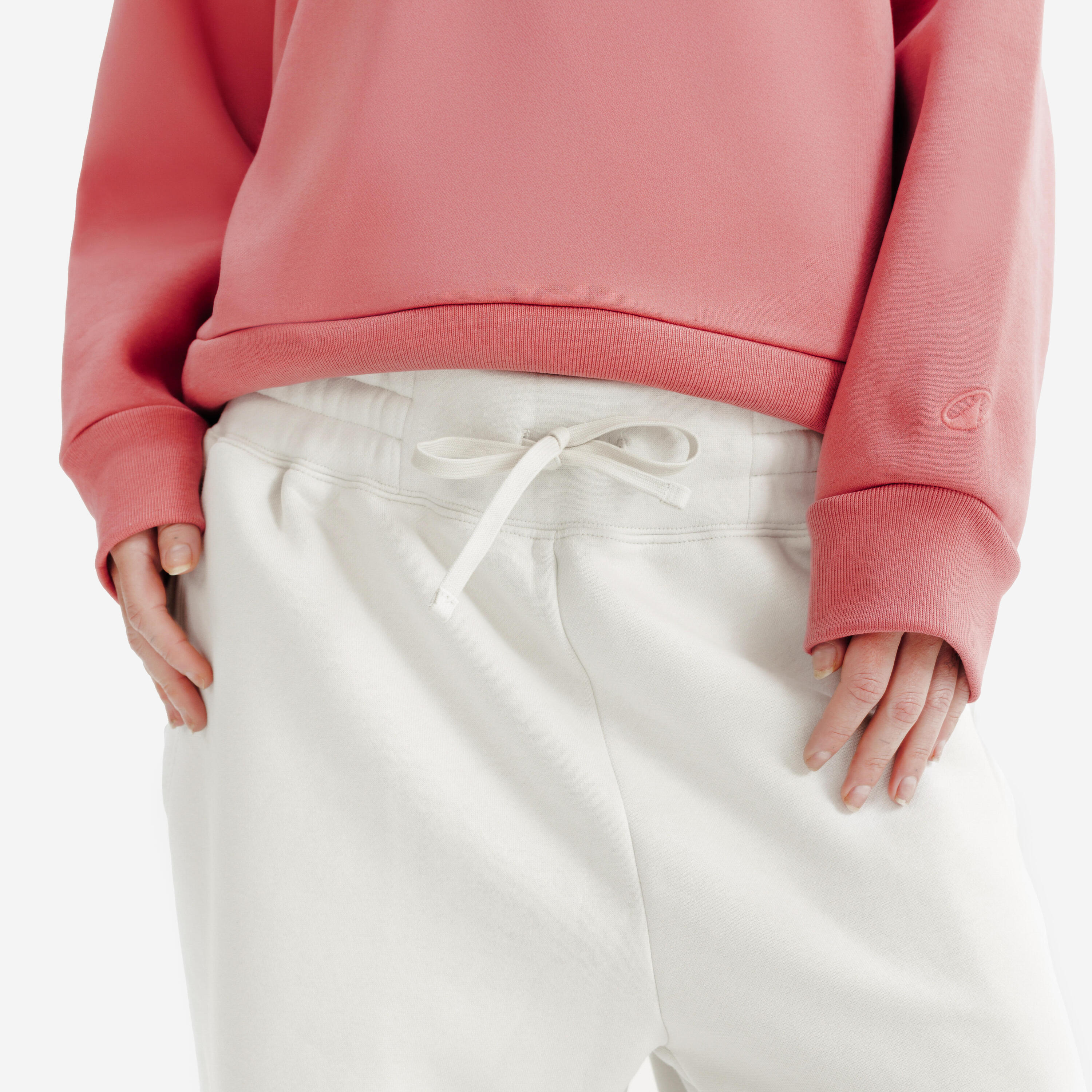 Pantaloni tuta donna ELEMENTALS flare felpati beige 3/6