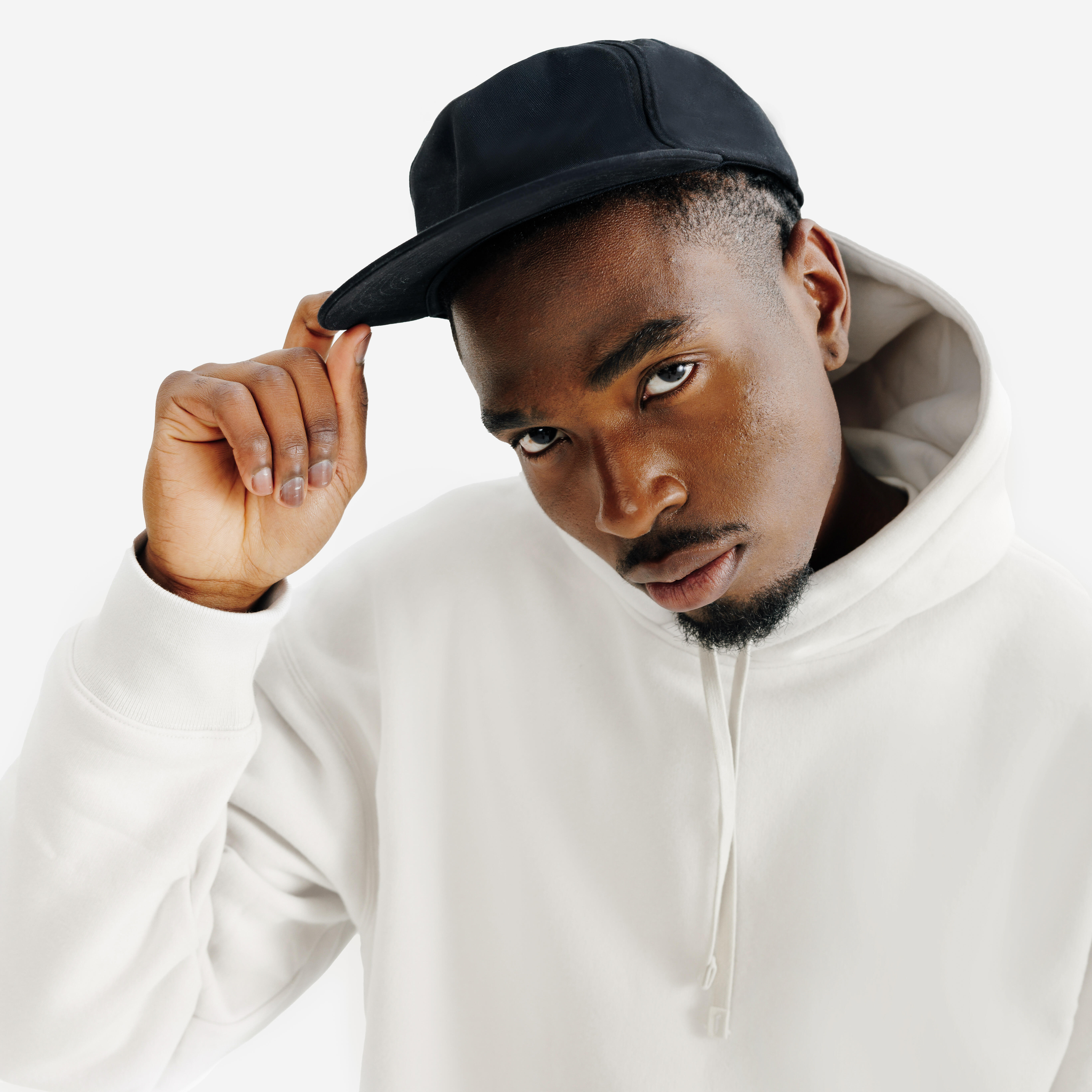 Șapcă 6 secțiuni cu vizieră plată, negru