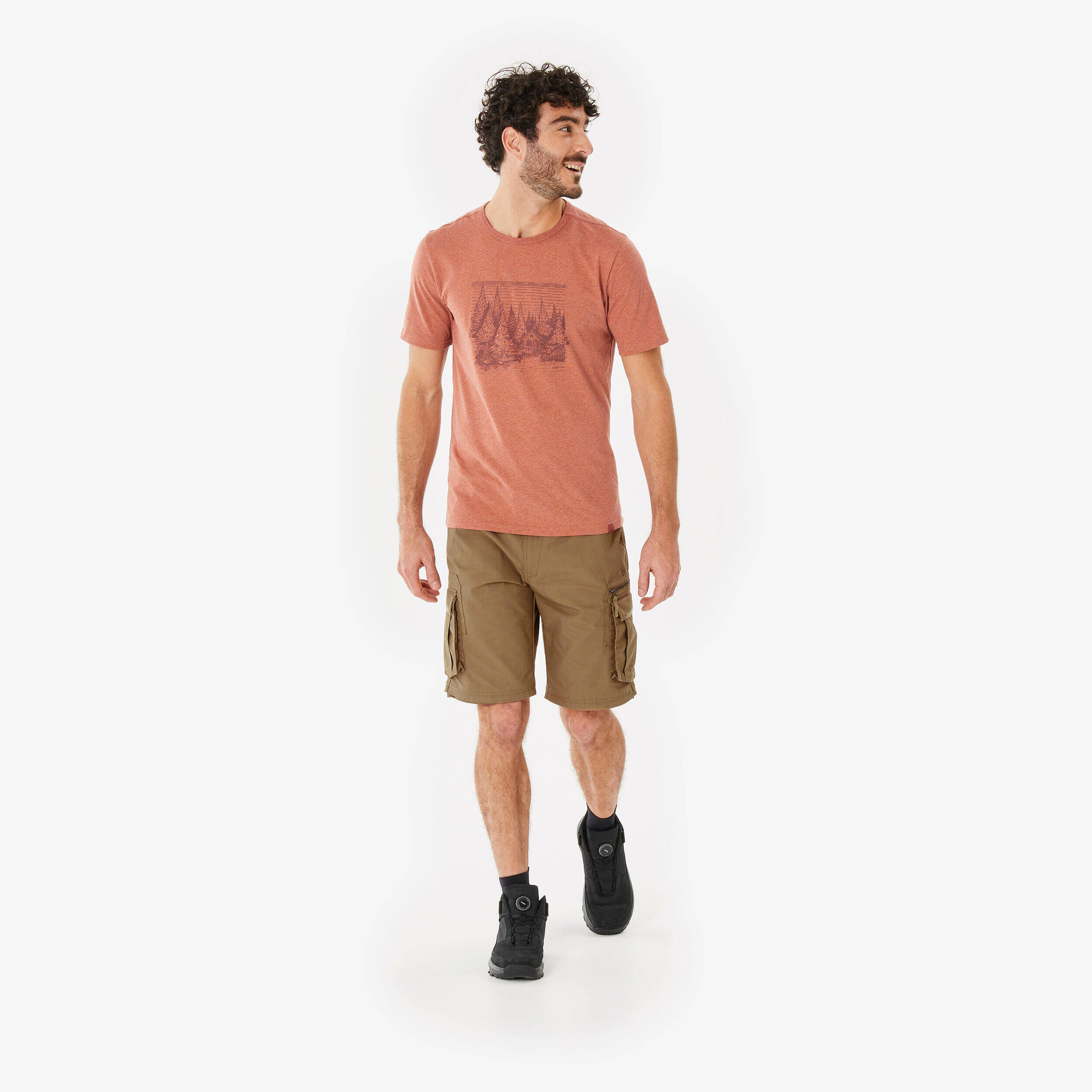 Men's Modular Hiking Cargo Pants Travel 500 Modul - Brown -  5