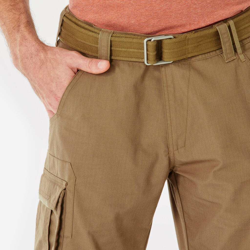 Pantalon cargo modulable de trek voyage - travel 500 modul marron bronze homme