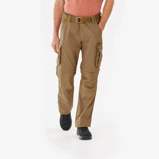 Men's Modular Hiking Cargo Pants Travel 500 Modul - Brown