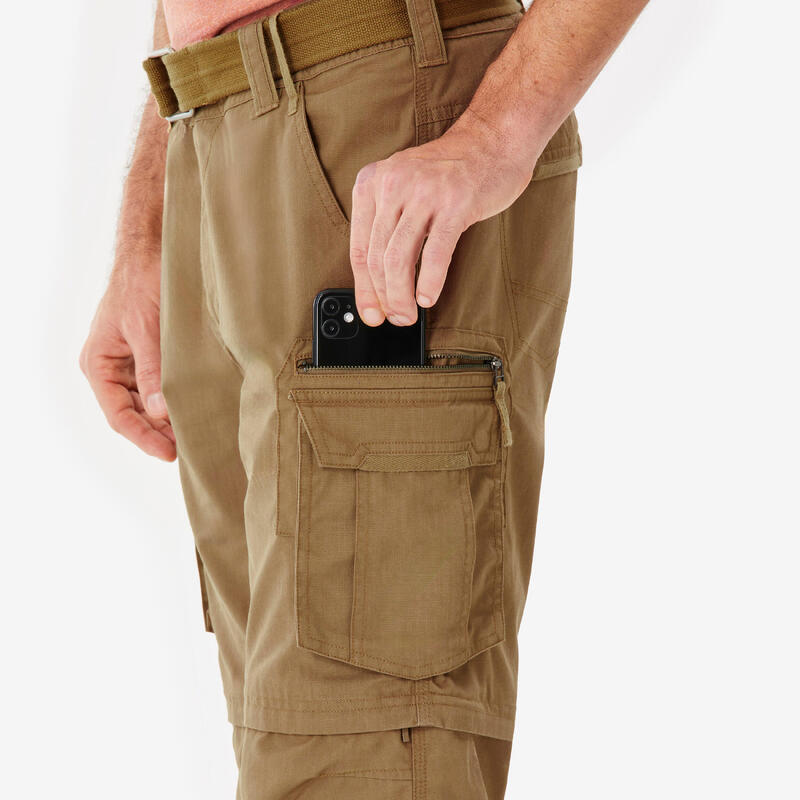 Pantalon Cargo Modulabil Trekking călătorie TRAVEL 500 Bărbați