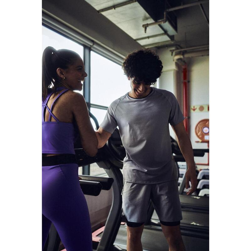 Short de cross training respirant et léger, Celliant gris