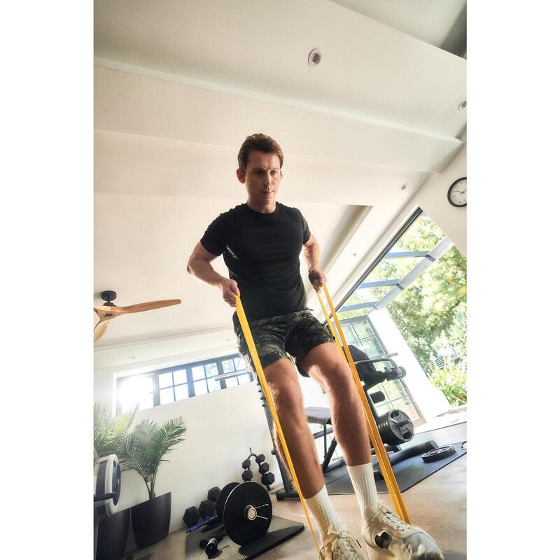 TONZACK Bandes De Fitness Bandes De Résistance à 2 Niveaux Bandes De Résistance Bandes De Musculation Pour Le Fitness,Le Renforcement Musculaire,Le Yoga,Le Pilates Noir/25-65LBS Violet/35-85LBS