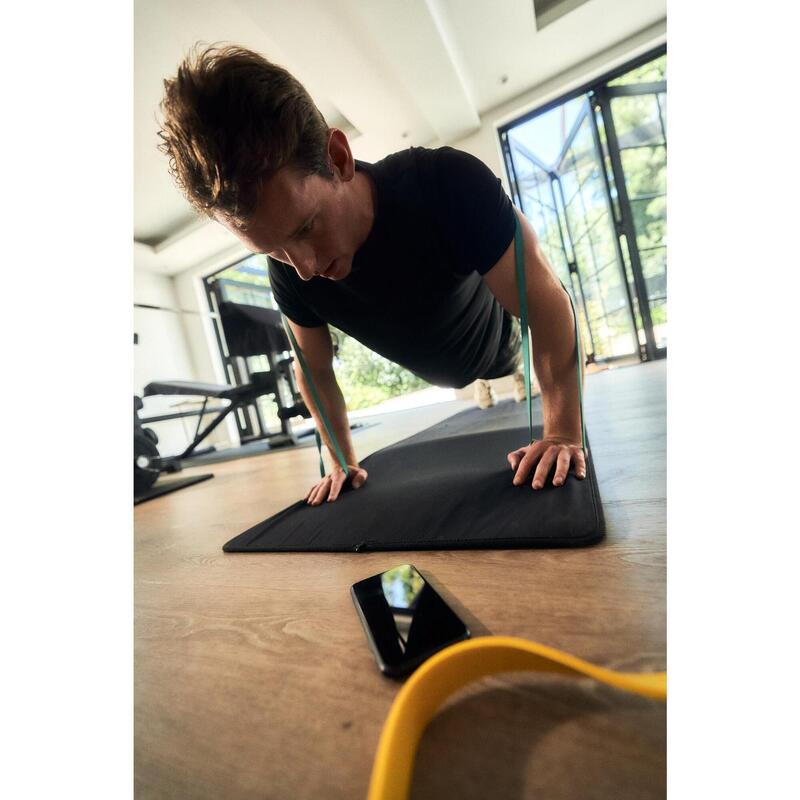 Tricou respirant fitness guler rotund Negru fumuriu Bărbați
