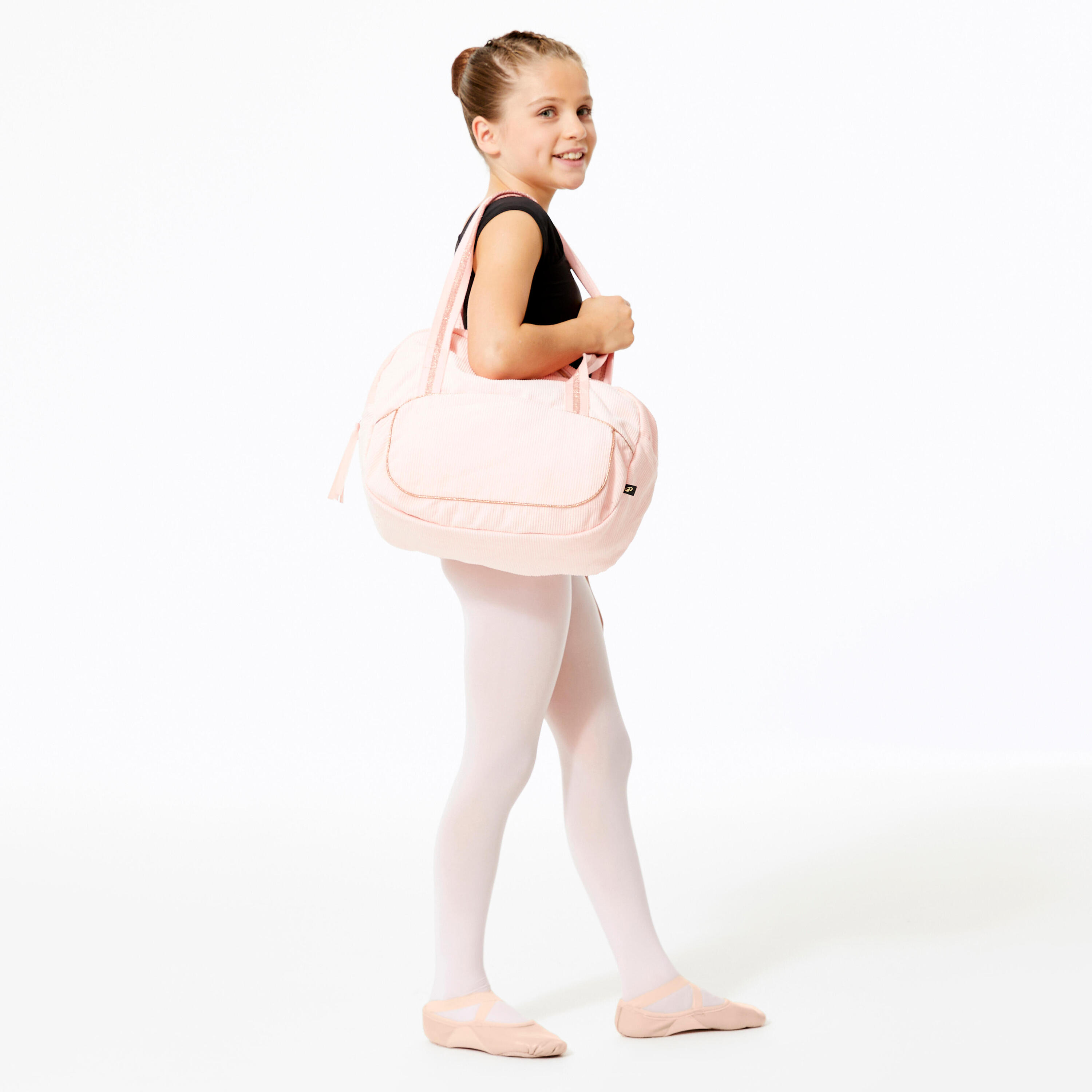 Sac de danse en velours côtelé, rose perle 2/4