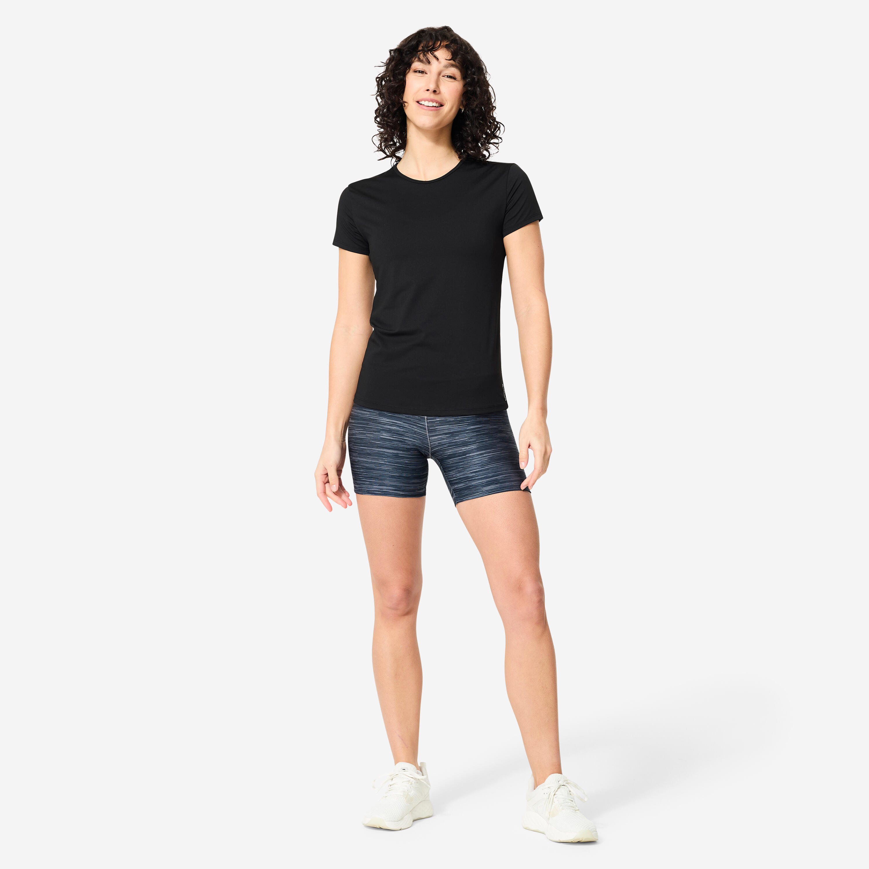 Short à taille haute femme avec imprimé – FST 100 - DOMYOS