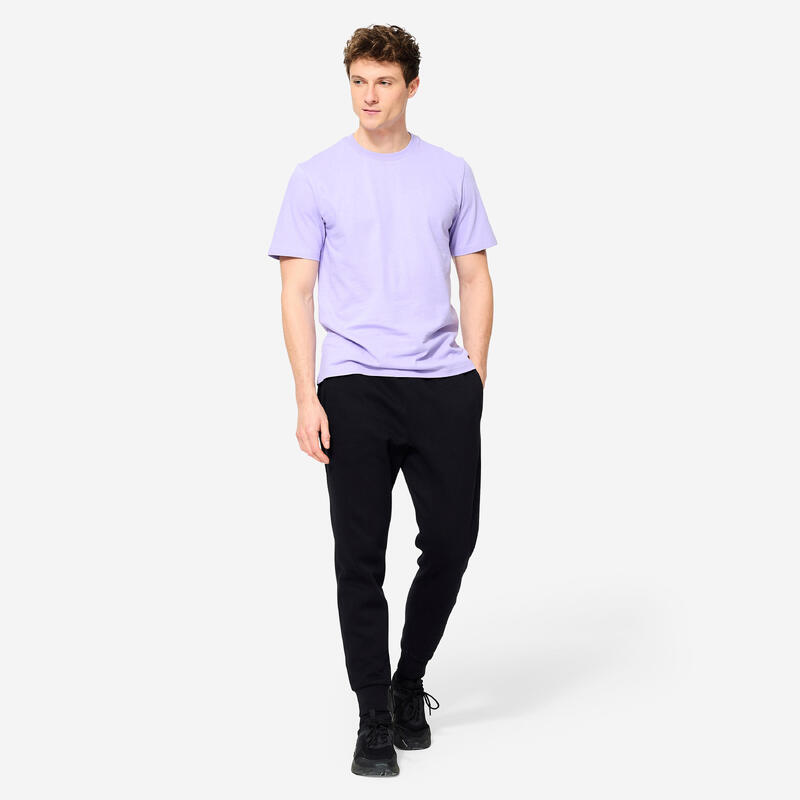 T-shirt fitness homme coton à partir de matière recyclée, violet