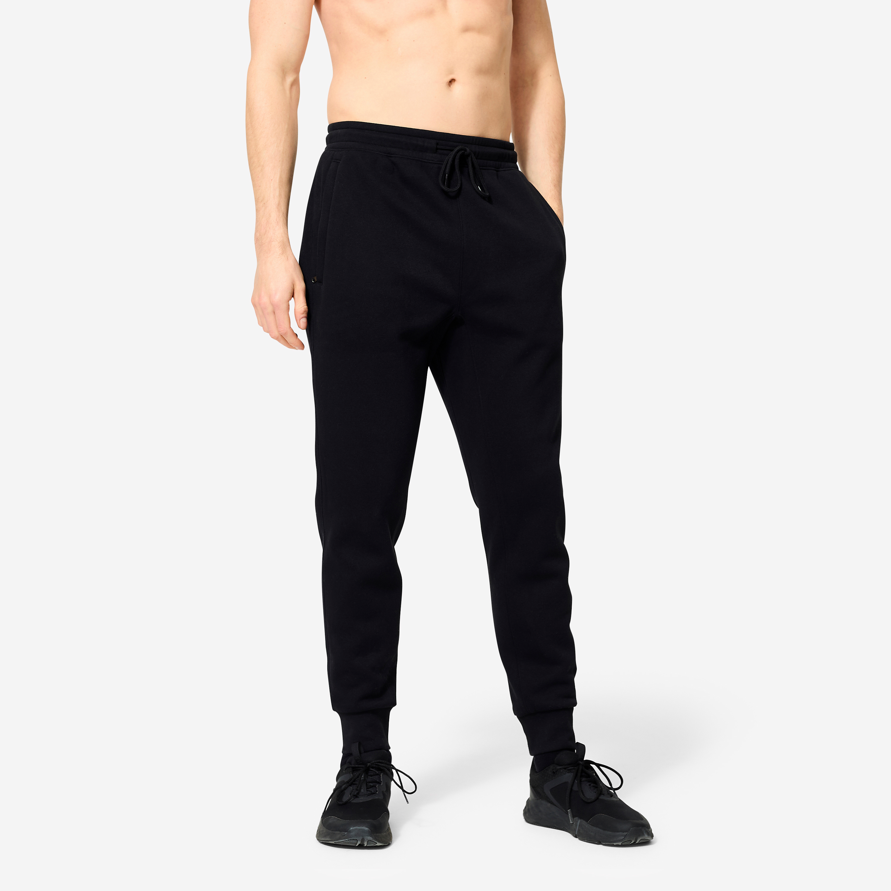Pantalon de fitness slim homme, noir - Pilates - Domyos- Clubs - Entreprises - Collectivités - Associations