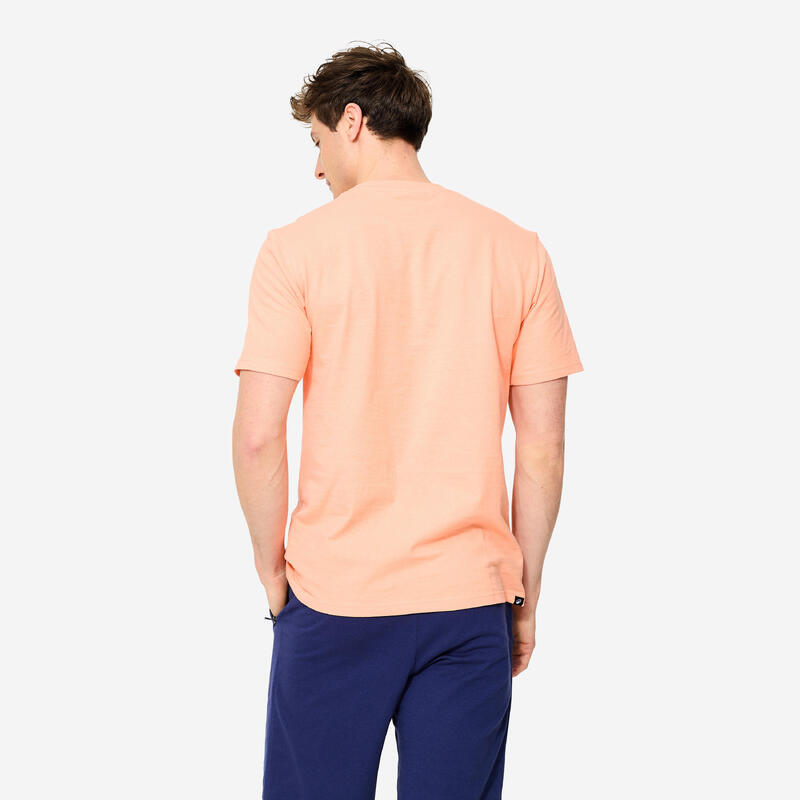 T-shirt fitness homme coton à partir de matière recyclée, orange