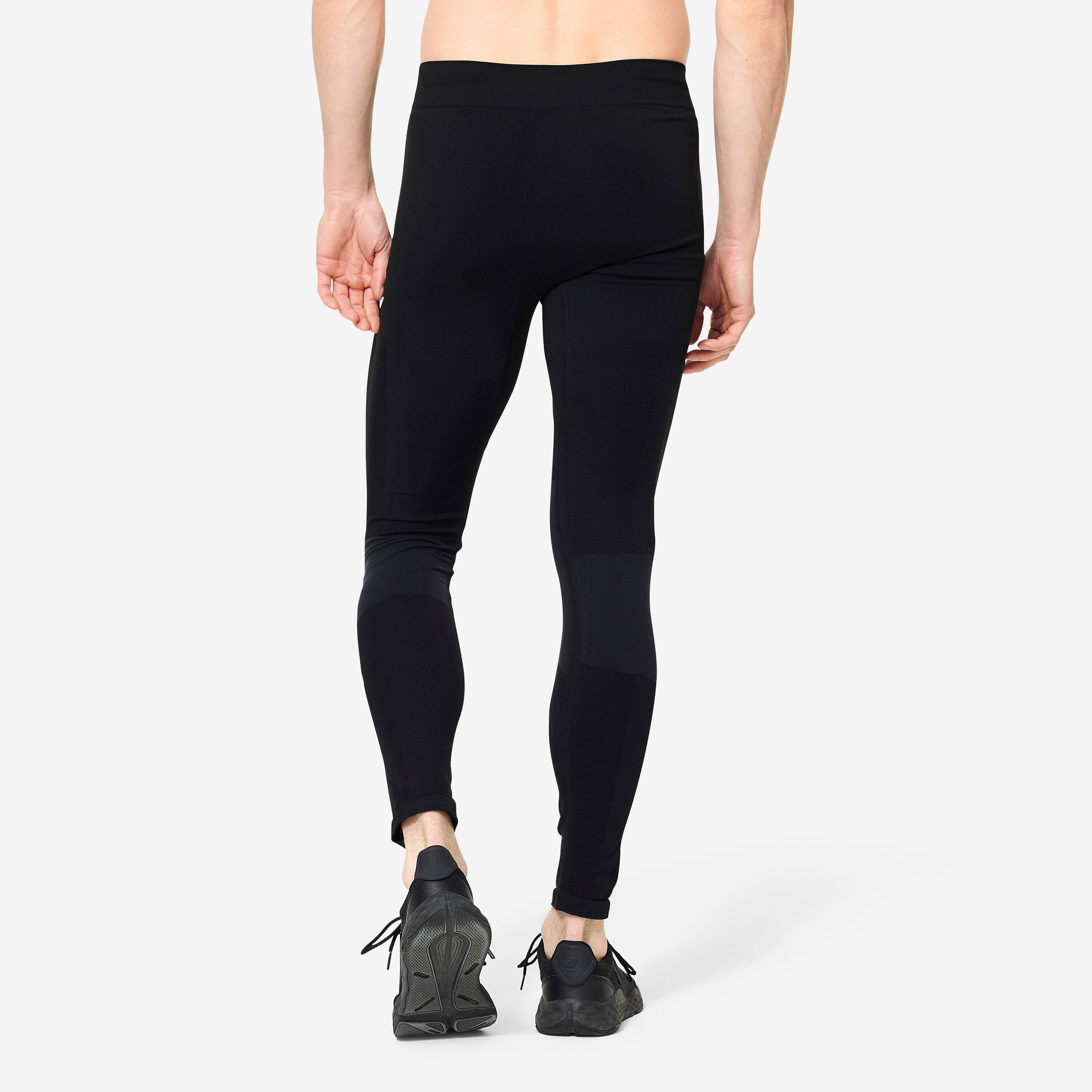 Men's Cross Training Seamless Leggings - Black -  4
